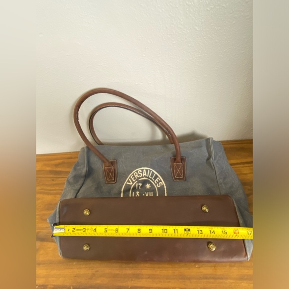 Le Papillon Retro Canvas Leather Large Shoulder Bag - Picture 14 of 16